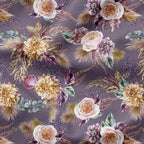 Autumn Floral on Purple Fabric