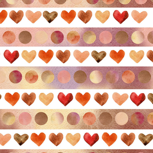 Autumn Spots and Hearts Fabric