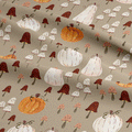Autumn Mushroom Pumpkins Fabric