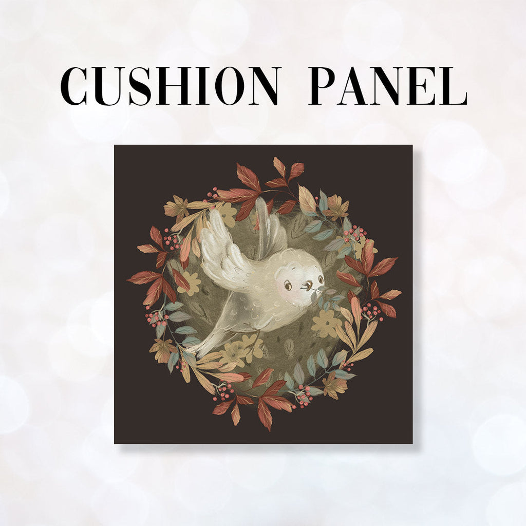 CUSHION Fabric Panel Autumn Owl Chocolate CP-1147