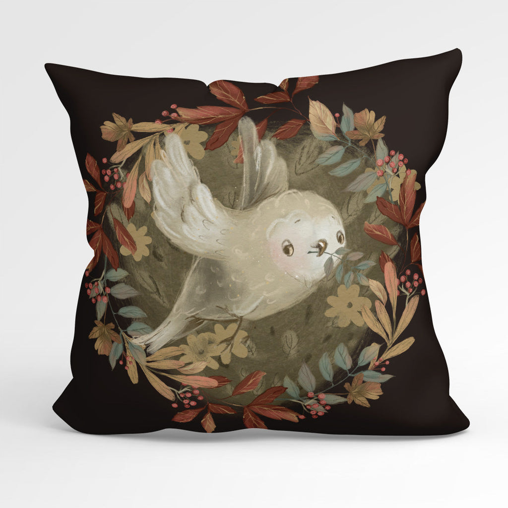 CUSHION Fabric Panel Autumn Owl Chocolate CP-1147