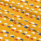 Autumn Rain Mustard Fabric