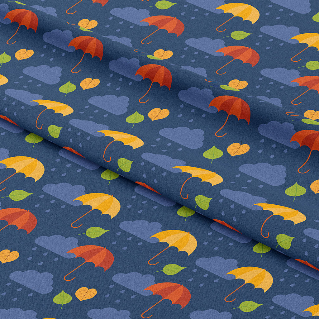 Autumn Rain Navy Fabric