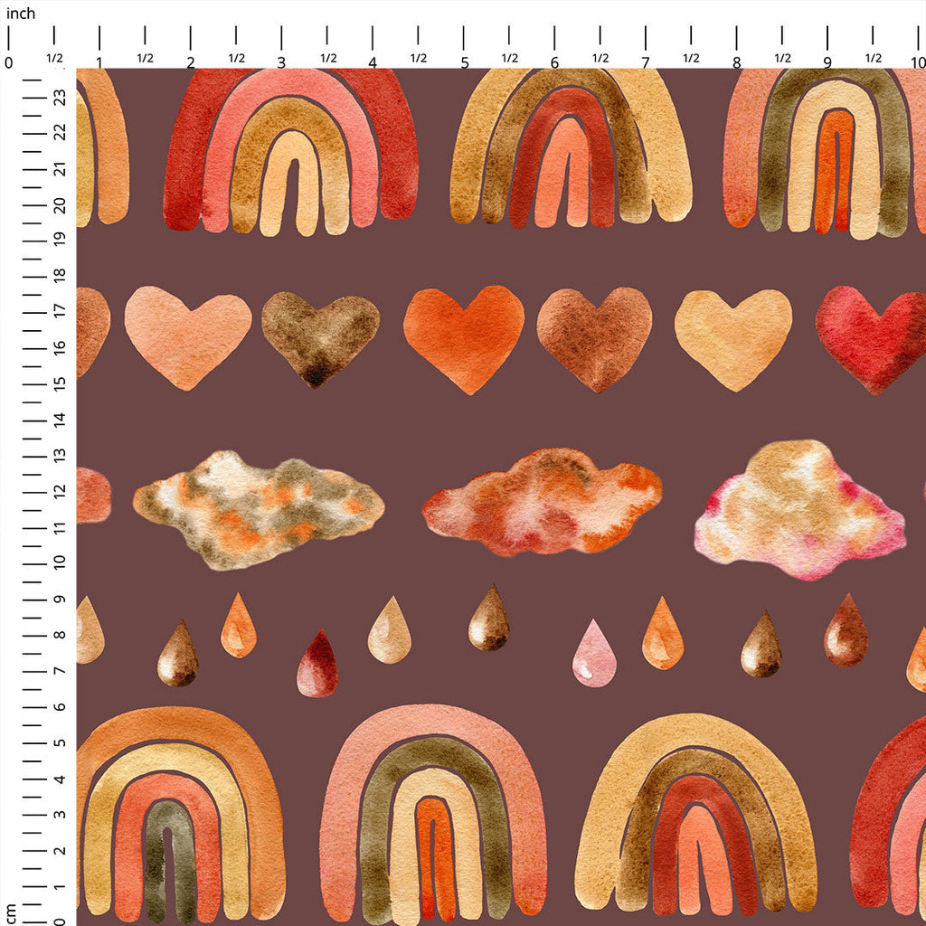 Autumn Rainbows Dark Fabric