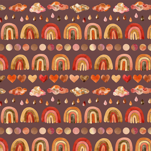 Autumn Rainbows Dark Fabric