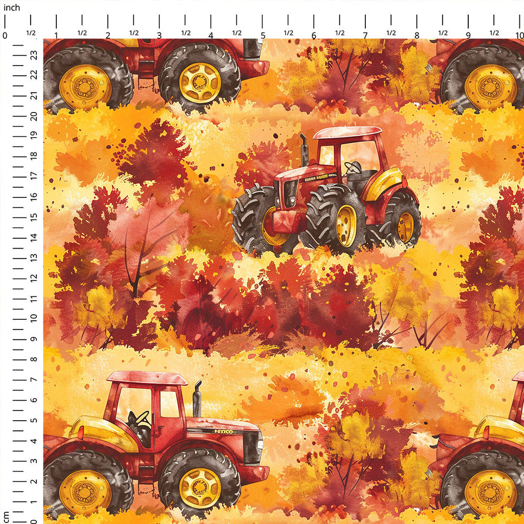 Fall Tractors Fabric