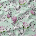 Baby Animals Mint Fabric
