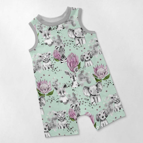Baby Animals Mint Fabric