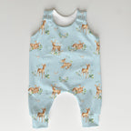 Woodland Baby Deer Blue Fabric
