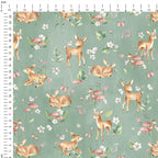 Woodland Baby Deer Sage Fabric
