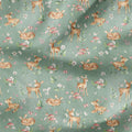 Woodland Baby Deer Sage Fabric