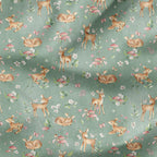 Woodland Baby Deer Sage Fabric