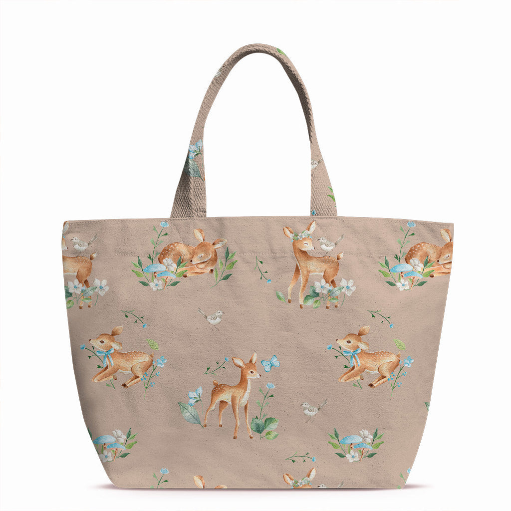 Woodland Baby Deer Taupe Fabric