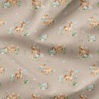 Woodland Baby Deer Taupe Fabric