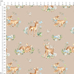 Woodland Baby Deer Taupe Fabric