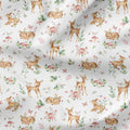 Woodland Baby Deer White Fabric