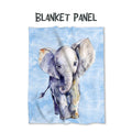 Baby Elephant Blue Fabric Blanket Panel BP-33