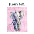 Baby Elephant Pink Fabric Blanket Panel BP-35