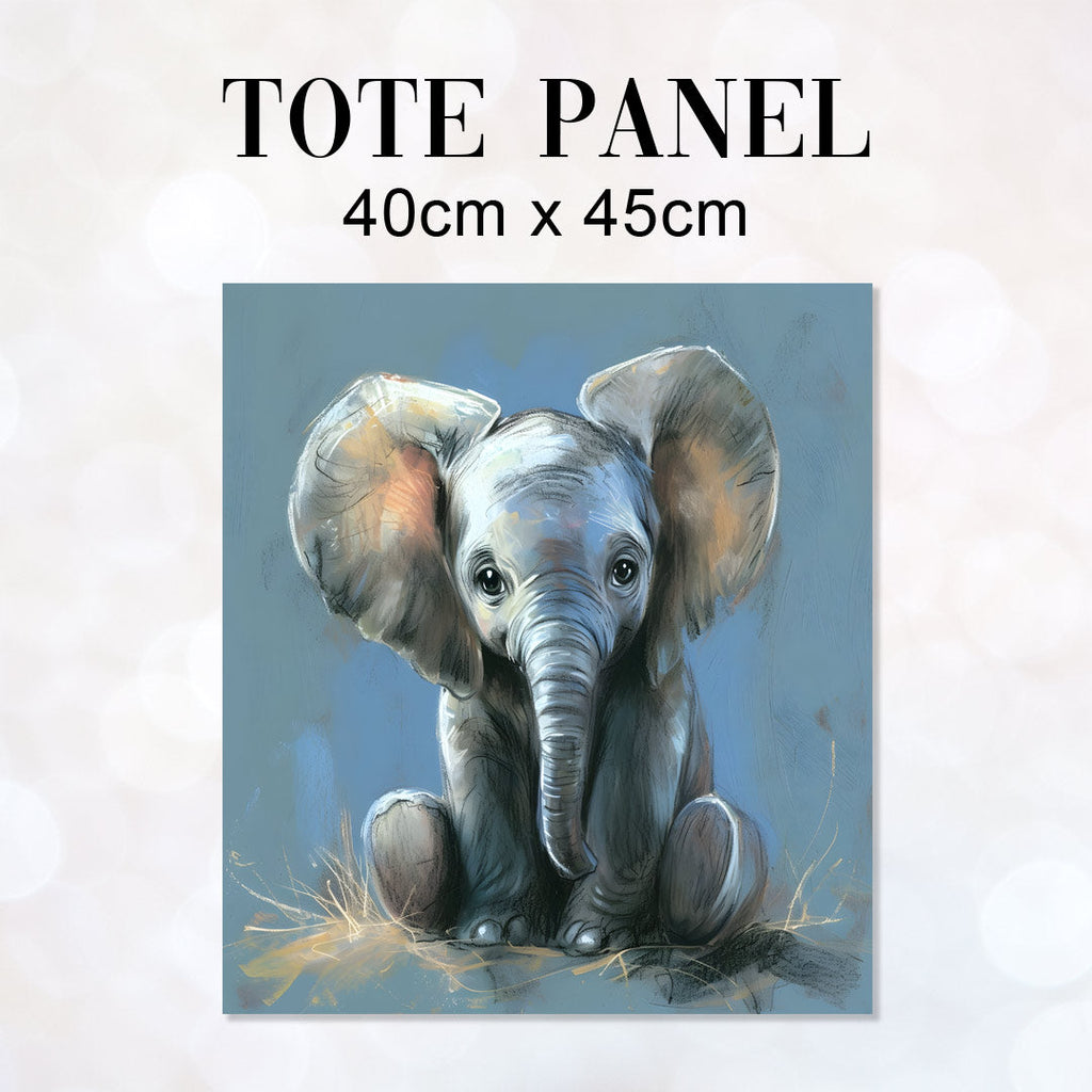 TOTE Baby Elephant Fabric Bag Panel TP-163