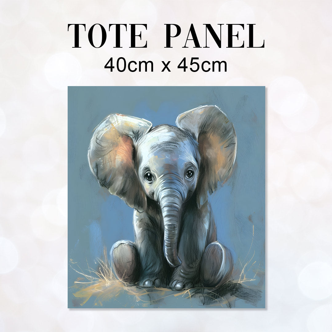 TOTE Baby Elephant Fabric Bag Panel TP-163