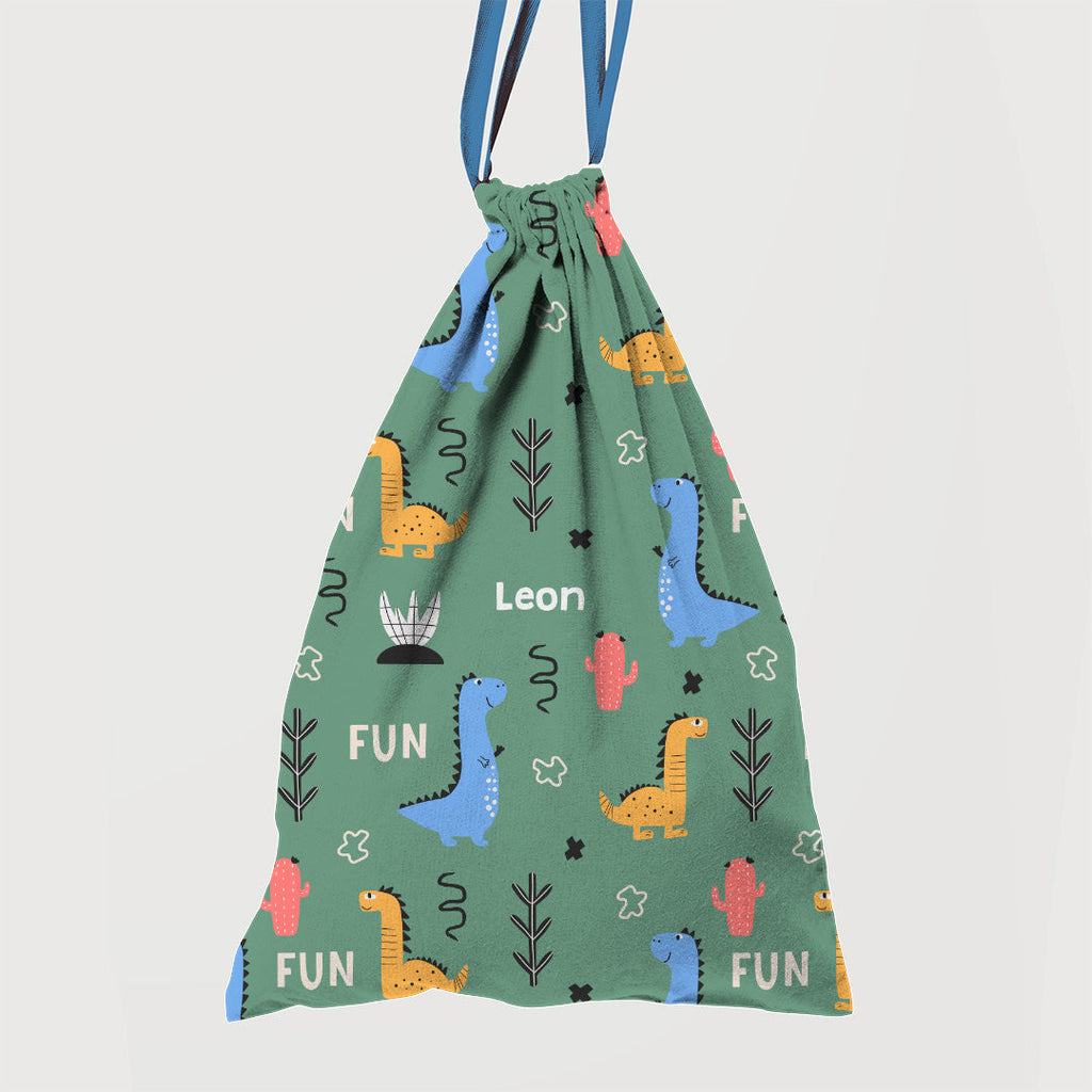 Personalised Cute Green Dinos Fabric
