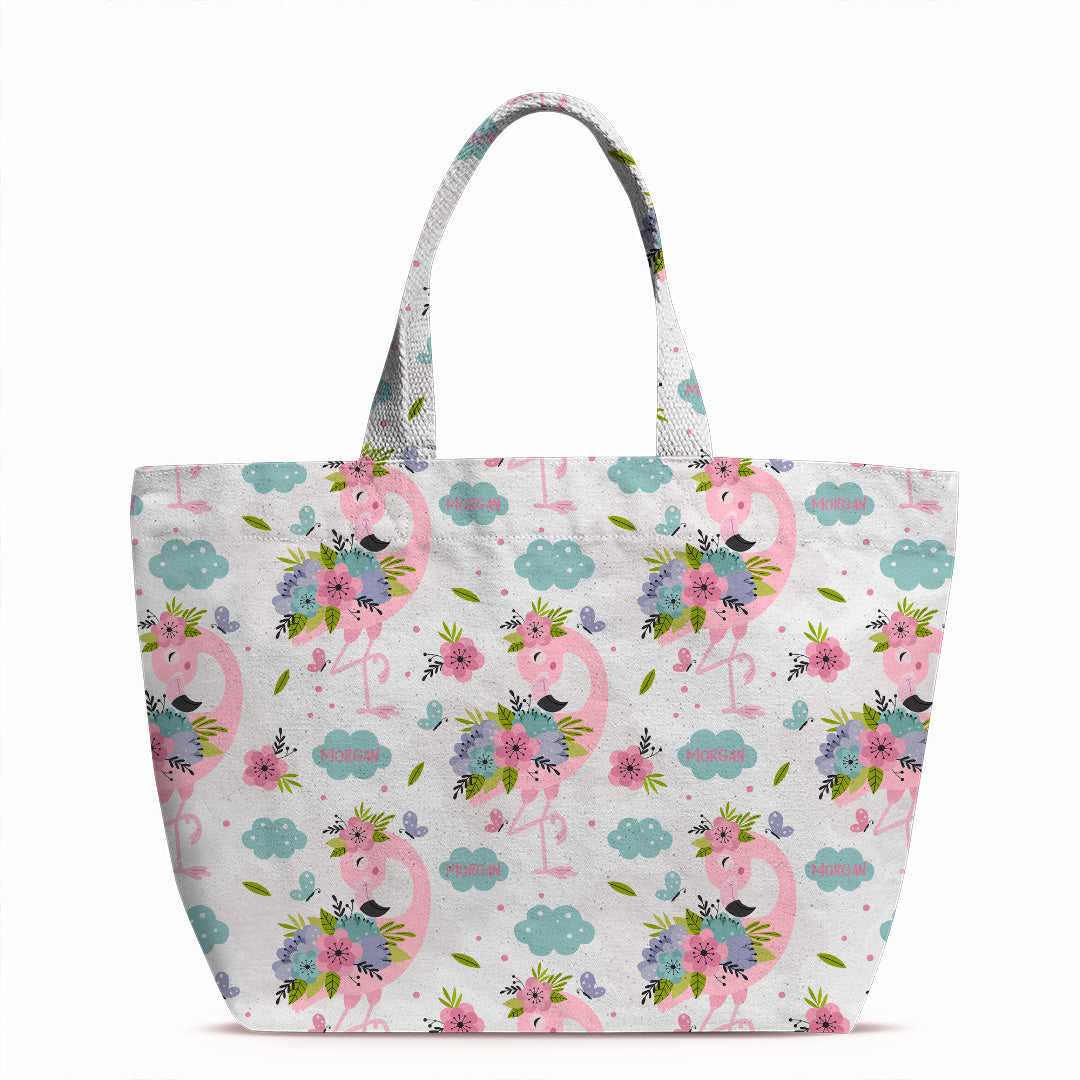 Personalised Flamingo Clouds Fabric