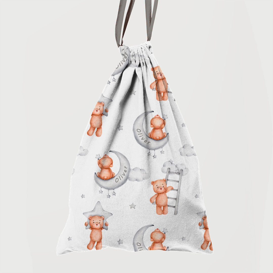 Personalised Teddy Bear Moon Fabric