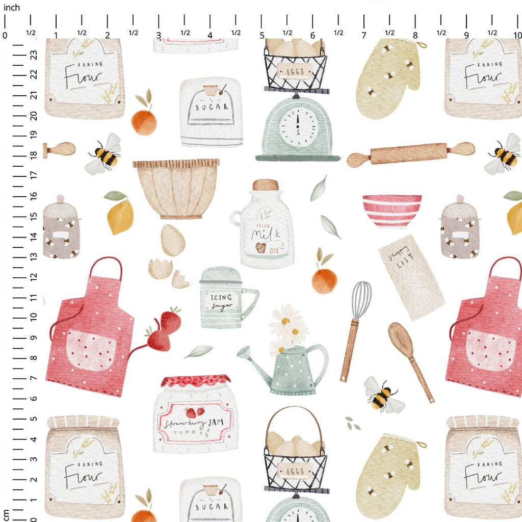 Baking Ingredients Cream Fabric