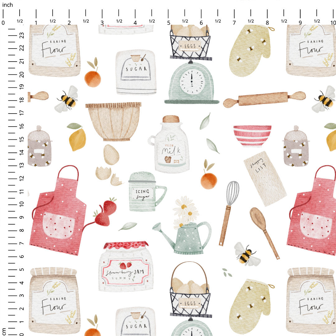 Baking Ingredients Cream Fabric