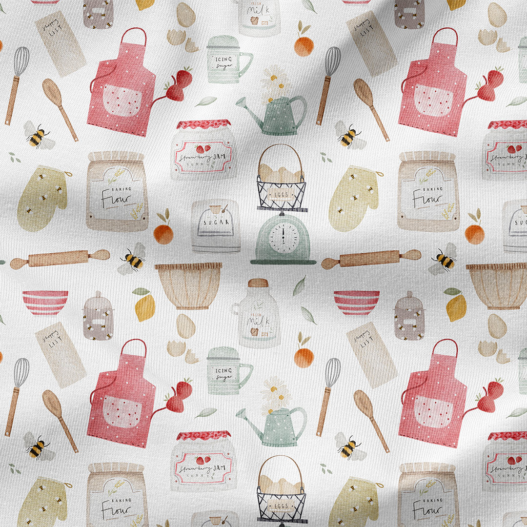 Baking Ingredients Cream Fabric