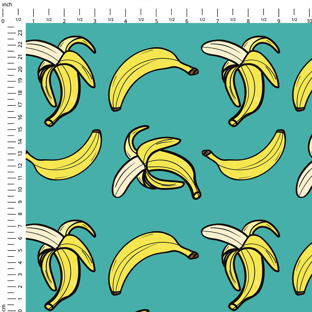 Bananas Teal Fabric
