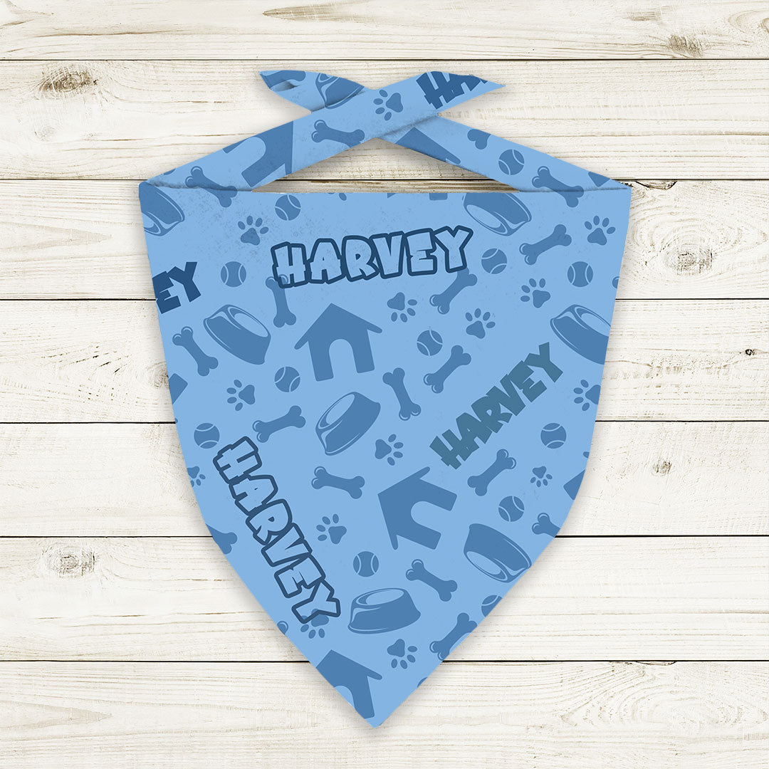 Personalised Dog Blue Fabric