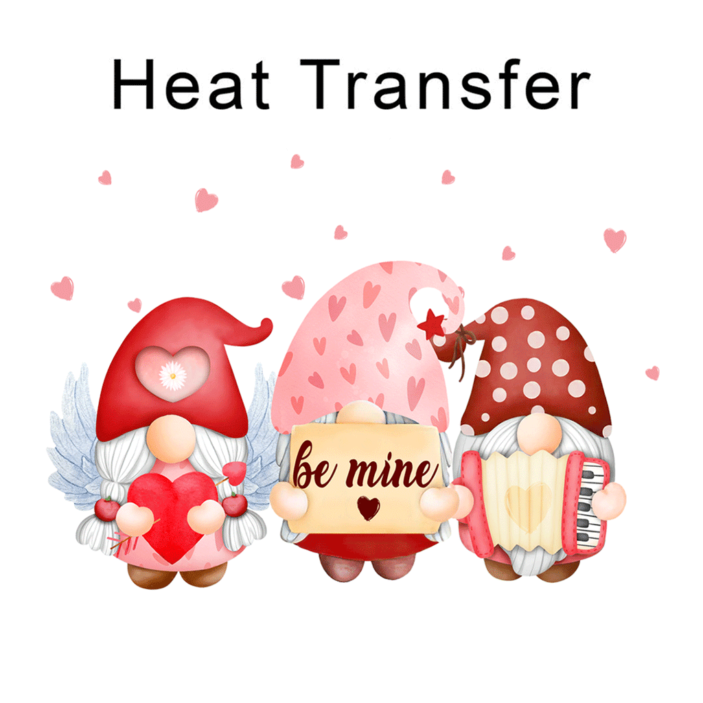 Be Mine Gnomes Iron on Fabric Heat Transfer DTF-101