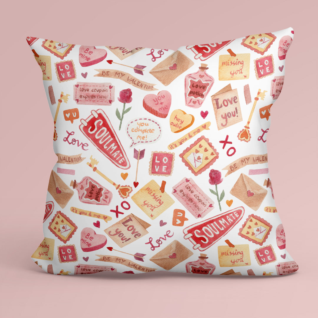 Be My Valentine White Fabric