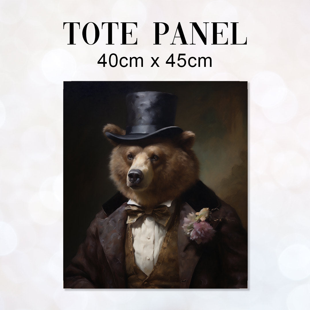 TOTE Fabric Bag Panel Bear Gentelman TP-292