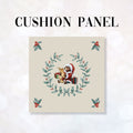 CUSHION Fabric Panel Bear Wreath CP-1168