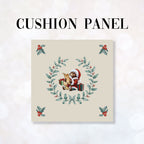 CUSHION Fabric Panel Bear Wreath CP-1168
