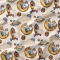 Bear in Space Cream Fabric