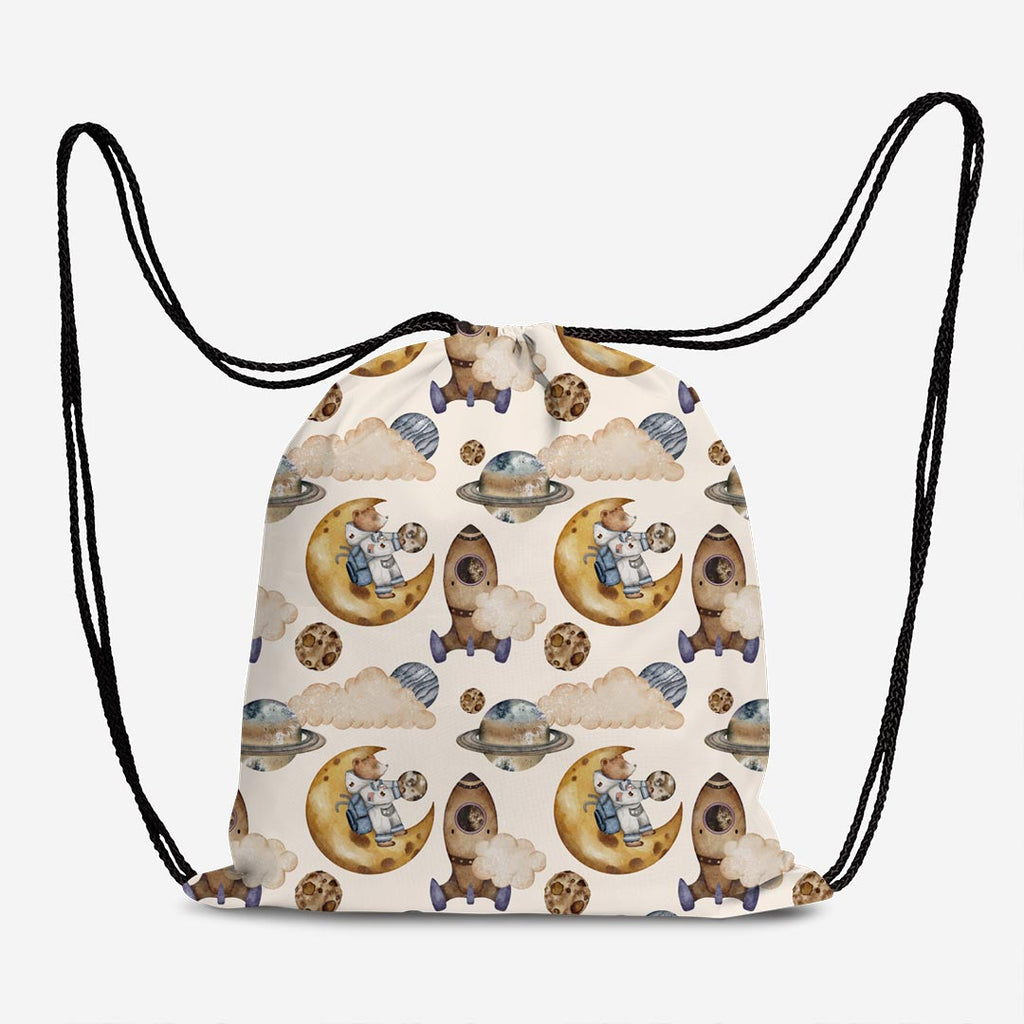 Bear in Space Cream Fabric