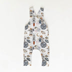 Bear in Space White Fabric