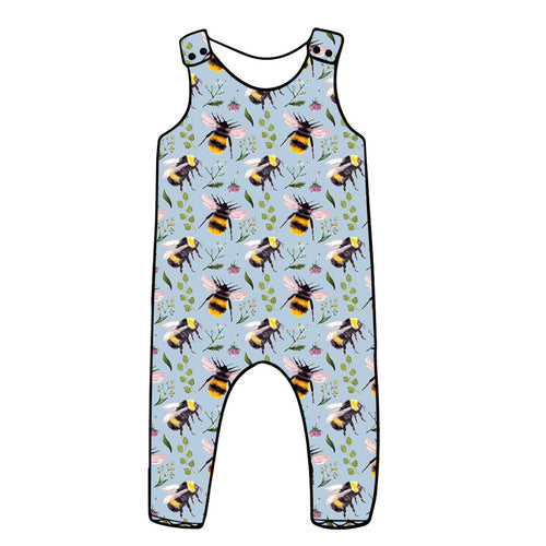 Bees Blue Fabric