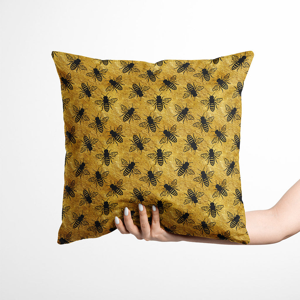 Bees Gold Fabric