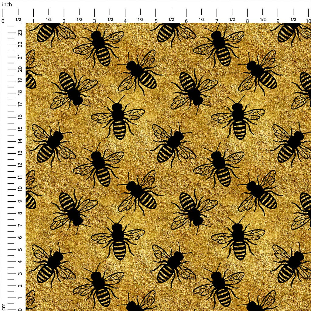 Bees Gold Fabric