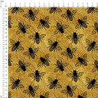 Bees Gold Fabric