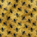 Bees Gold Fabric