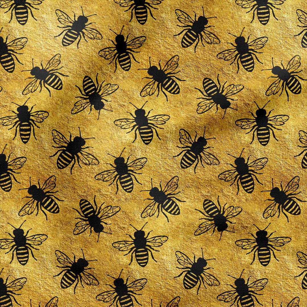 Bees Gold Fabric