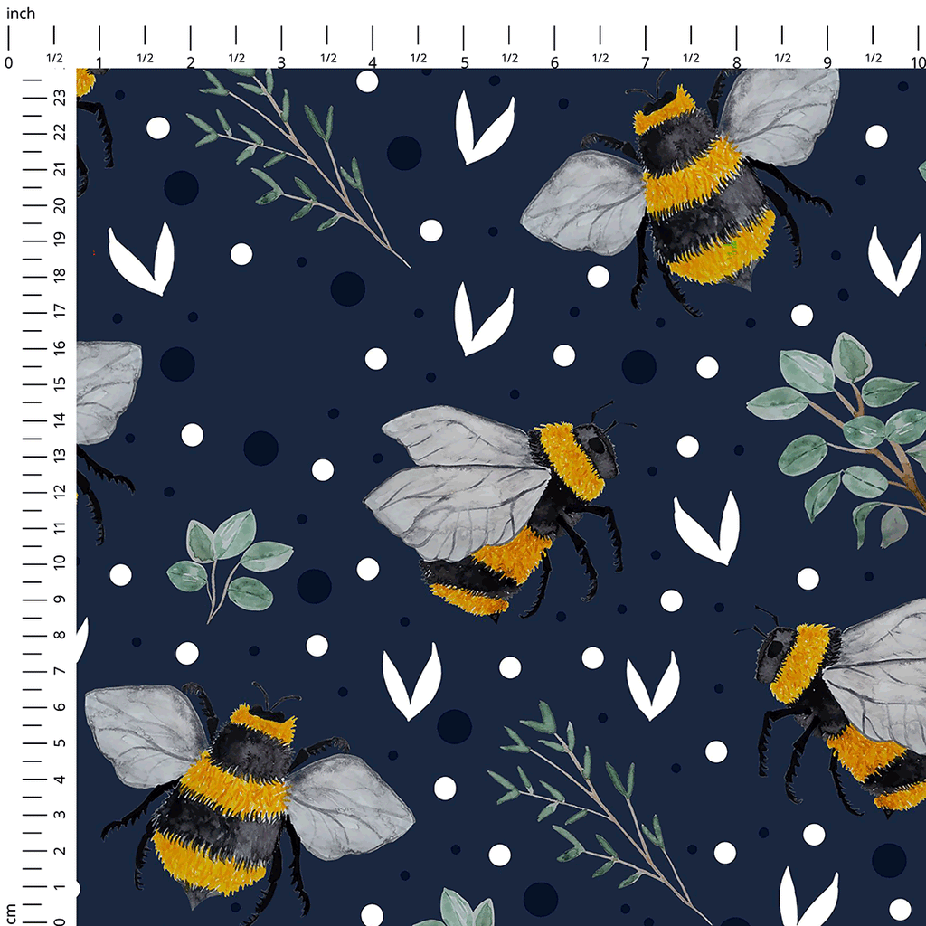 Bees & Leaves Fabric