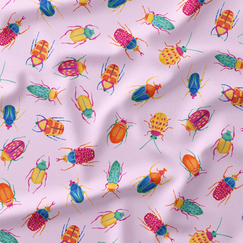 Beetles Pink Fabric