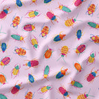 Beetles Pink Fabric