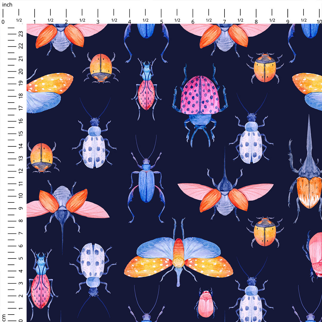 Insects Navy Fabric